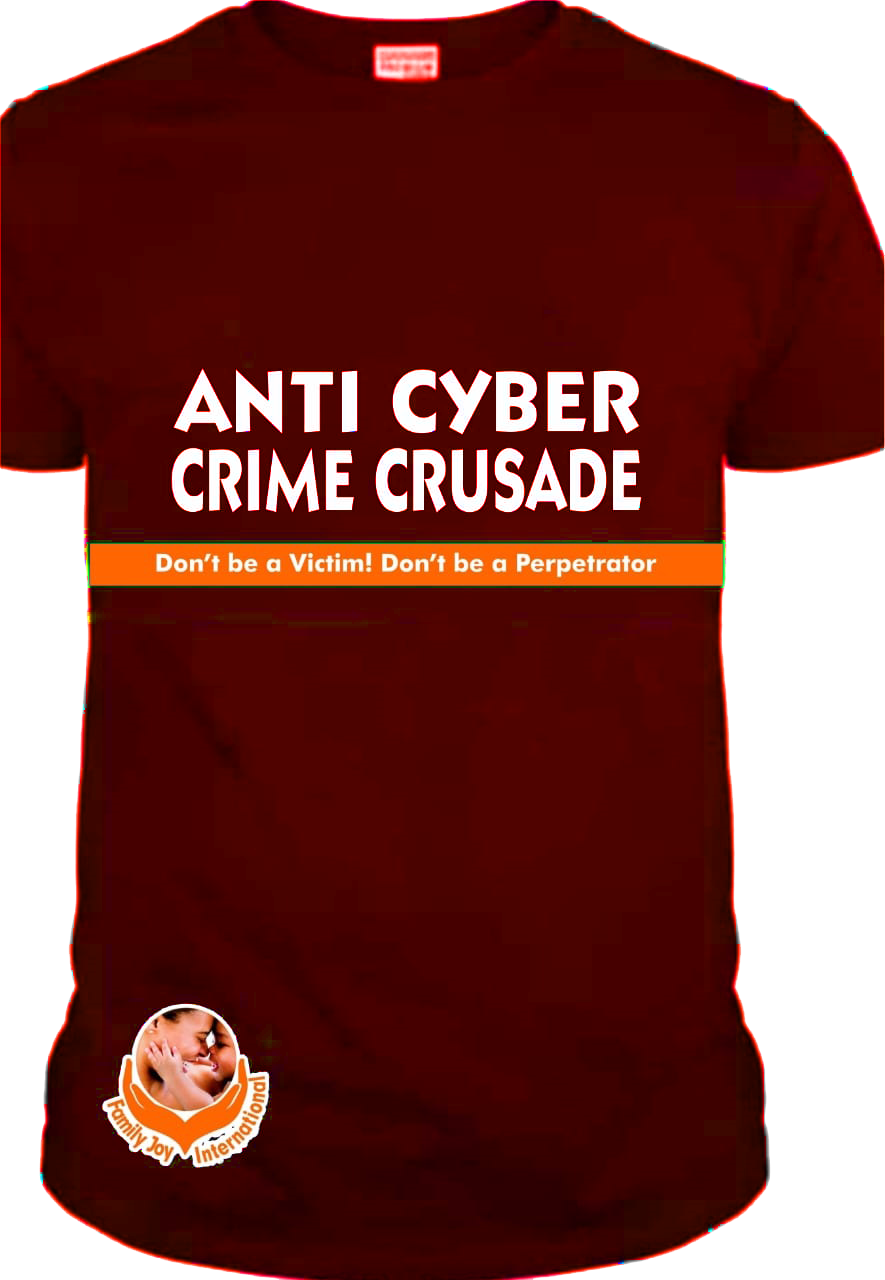 A red anti-cybercrime T-shirt